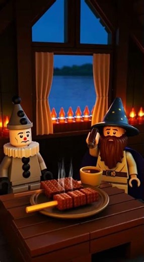 Sad Clown is Eating a skewer of grilled tempeh (ASMR)