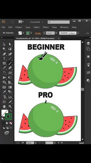 Beginner VS Pro Watermelon Texture In Illustrator #illustratortips #illustratortutorial #design