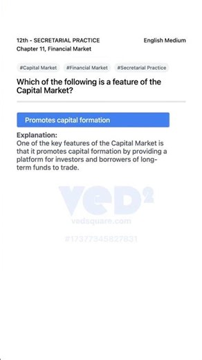 Capital Market Features Secretarial Practice 12th