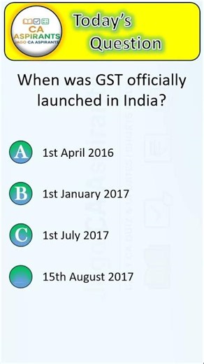 Quick GST Quiz Time! 🔥 | When was the GST launched in india? #gstquiz #commercestudents