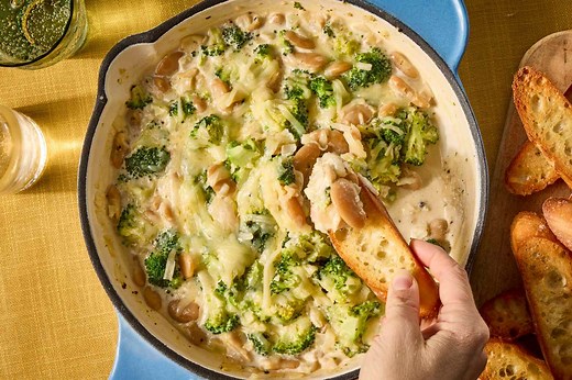 Broccoli-Cheddar Butter Beans Are a Cozy, One-Skillet Dinner