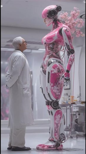 Android assistant follows the professor everywhere 🤓🧐😮👩‍🏫 #android #humanoid #futuristic