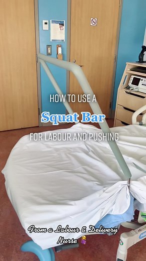 How to use a squat bar during labour and delivery! #labourandbirth #labouranddeliverynurse #csectiondelivery #squatbar #labourpositions #midwife #doula #nurse #labouranddelivery #newbaby #newborn #birthpositions #midwifery #babytime #fullydilated #newmom #tipsandtricks #nursesoftiktok #birthworker #womanshealth #naturalbirth #naturaldelivery #unmedicatedbirth #epiduralbirth #epiduralplease