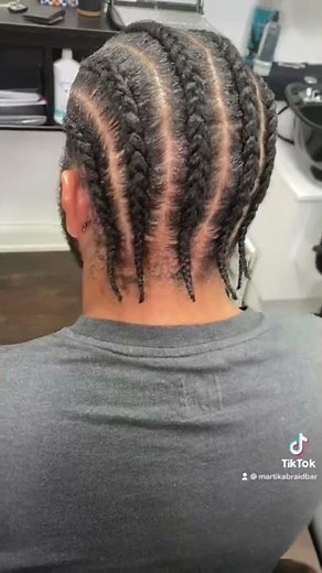 Mens Basic Straight back braids with Extensions