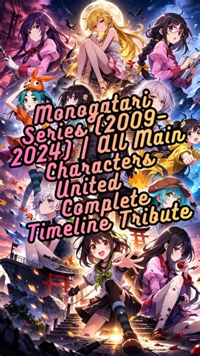 Monogatari Series (2009–2024) | All Main Characters United 🔥 Complete Timeline Tribute #animeshorts