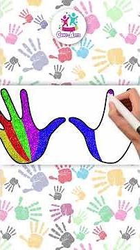 🌈 Dibujo Fácil de Mano con Colores de Arco iris 🌈 #shorts #chikiarte #dibujos