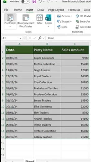 Data summarised kaise kare using pivot table #accounting #exceltips #shortvideo #excel #finance