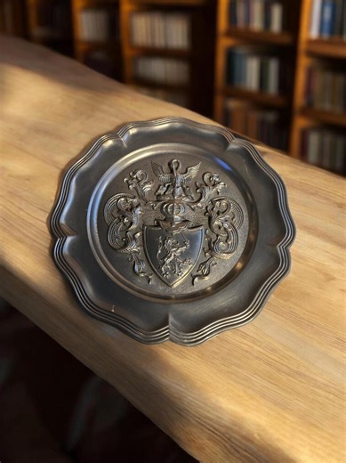 Vintage German Pewter Wall Plaque Heraldic Lion Crest Fleur De Lis - Etsy