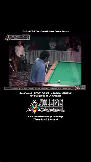 Efren Reyes 3 Rail Kick Combo