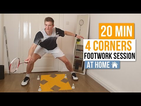 20 Min Four Corners Footwork Session | Technique and Coordination | Badminton at home