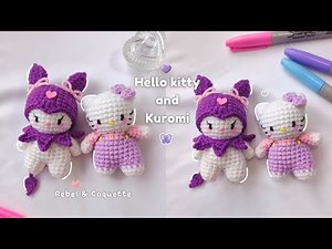 🎀 Crochet Hello Kitty and Kuromi 😈 Tutorial | Cute Mini Sanrio Plushies