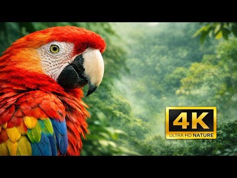 10 Minutes of Pure Nature Magic | Scarlet Macaw & Jungle Sounds 4K ASMR