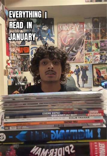 Such a fat read stack!! 15 single issues, 5 tpbs and 2 omnibuses #comic #comichaul #comicbooks #comiccollection #comictok