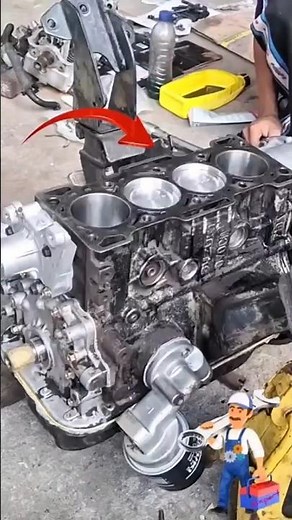 🔥 Fixing a Destroyed Diesel Engine! Piston Installation Satisfying Mechanics #shorts