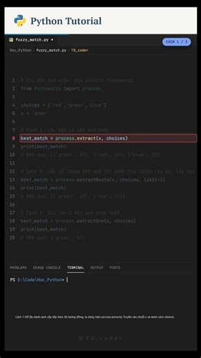 3 Ways to Get the Best String Match in Python 🐍 #Python #tutorial