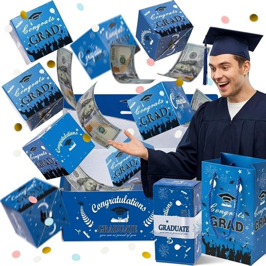 Graduation Surprise Pop Up Gift Box, Exploding Money Box for Cash with Bouncing Boxes, DIY Creative Gifting for 2026 Grad Party