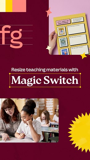 Convert those presentations in to action! With Magic Switch you can resize your teaching materials in to interactive worksheets. #CanvaTip #MagicSwitch #TeacherTips #CanvaHack | Canva