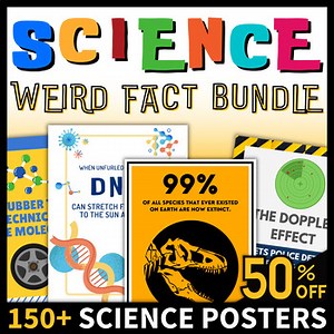 Weird Science Poster Bundle Classroom Decor | Earth Life Physical Science Facts
