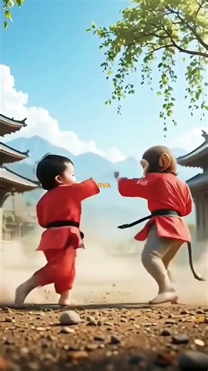 Baby vs Monkey martial arts