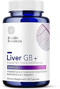 Biocidin Liver GB+ Liver Support & Gallbladder Supplements - Artichoke Extract & Milk Thistle for Detox - Optimize Toxin Removal & Fat Digestion - Soothe Side Effects from GLP-1 Therapy (60 Capsules)