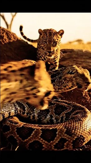 Life Million Years Ago Python and Leopards #earlyhumans #prehistoriclife #wildlife