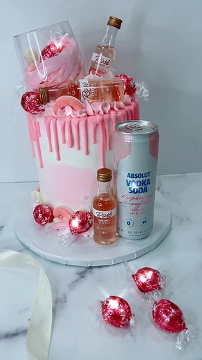 Pink 21st Birthday Cake with Drip Tutorial