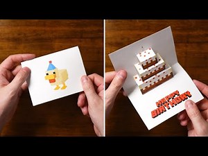 Minecraft Birthday Pop-Up Card - DIY Tutorial
