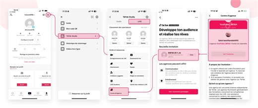 Magic Onion_FR t'invite à rejoindre son agence. Pour accepter son invitation, obtiens ton code d'invitation en cliquant sur [https://www.tiktok.com/t/ZMhxt51jp/] ou en accédant à TikTok > Outils pour les créateurs > Centre LIVE > Centre d'agence. Copie le code d'invitation sur ton écran et partage-le avec l'agent.