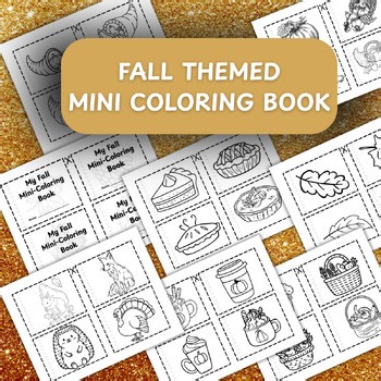 Fall Mini Coloring Book - Printable Autumn Mini Coloring Pages