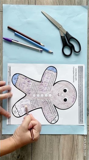 Middle School Gingerbread Man Math Craft | 6th, 7th, & 8th Grade Christmas Activities