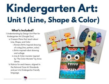 Kindergarten Art Unit 1: Color, Shape & Line - Lessons, Projects & Rubrics