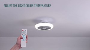 Low Profile Ceiling Fans with Lights,16“ Enclosed Flush Mount Ceiling Fans with RGB Lights and Remote for Bedroom/Living Room