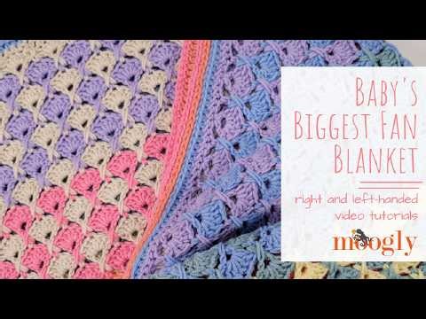 How to Crochet: Baby's Biggest Fan Blanket (Left Handed)