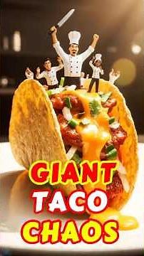 Taco Truck Mayhem: Giant Mini Chefs Build Epic Beef Street-Taco