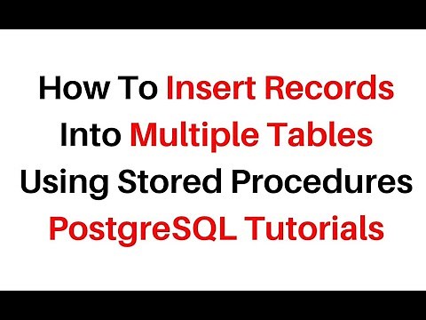 PostgreSQL PGAdmin Insert Into Multiple Tables Using Stored Procedure