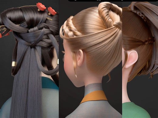 【XGen】头发造型多风格！美术原理 制作教学【超多案例】