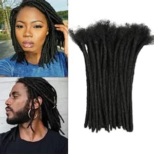 Loc Extension Human Hair 8 Inch 70 Strands Human Hair Loc Extensions 0.6cm Handmade Permanent Dreadlock Extensions for Women Men Loc Extension (Width 0.6cm #1B)