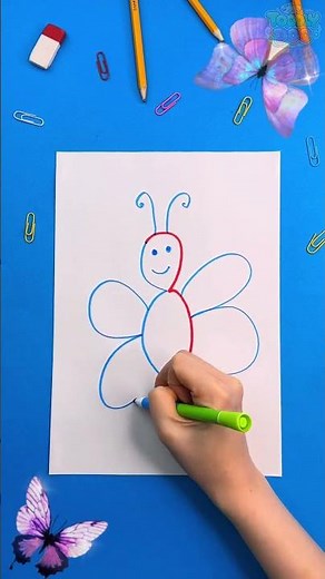 Drawing Can Be So Fun! 🦋🎨 #kids #fun