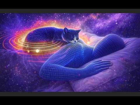 528Hz + 432Hz • Fall Asleep Instantly • Cat Purring Frequency Healing • 10 Hours • No Ads