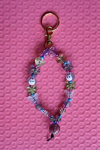 Handmade Beaded Bunny Wristlet Gold Keychain - Etsy