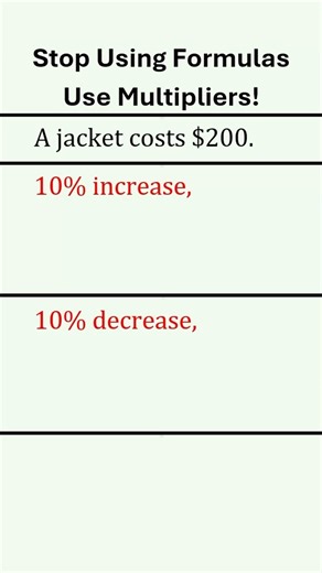Stop Using Formulas-Use Multipliers!