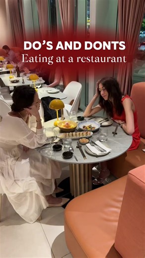 Avoid doing this - slouching, keeping elbows on table and using your phone. Instead, sit straight (you can lean back), elbows off table and keep that phone away :)) Follow for more etiquette tips