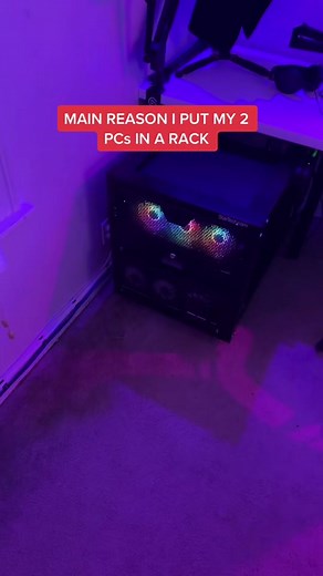 The main reason i put my dual pc setup in a rack. #naaackers #serverrack #computers #setup