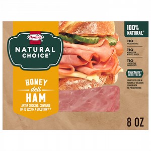 HORMEL NATURAL CHOICE Deli Meat, Gluten Free, Honey Deli Ham, Refrigerated, 8 oz Plastic Resealable Package