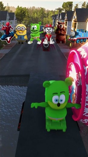 Spiderman & Huggy & Gummy Bear & Sque game & Batman & Thomas VS Barbie Bollard in Beamng.drive