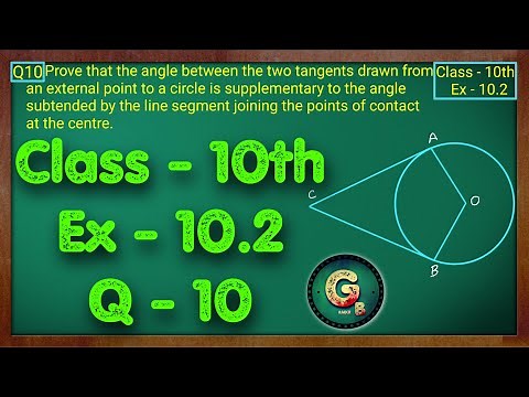 Class - 10 Ex - 10.2 Q10 Maths (Cirlces) NCERT CBSE