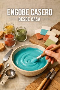 🎨 ¿Te imaginás poder preparar tus propios engobes caseros desde casa? Con ingredientes simples podés crear colores únicos y darle un acabado especial a tus piezas 👀 🔥 Los engobes bien preparados transforman por completo la cerámica: colores vivos, texturas increíbles y resultados más profesionales. Pero si no los hacés correctamente, pueden craquelar, despegarse o perder intensidad en el horneado. 📖 En nuestro Manual de Engobes, Pigmentos y Óxidos te enseñamos paso a paso a crear, usar y com