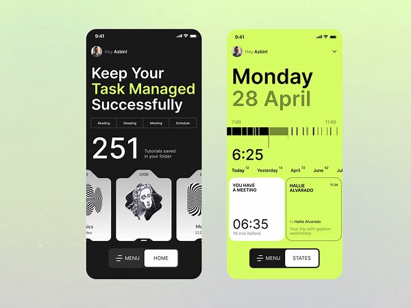Task management app | Project management app | App UI Design