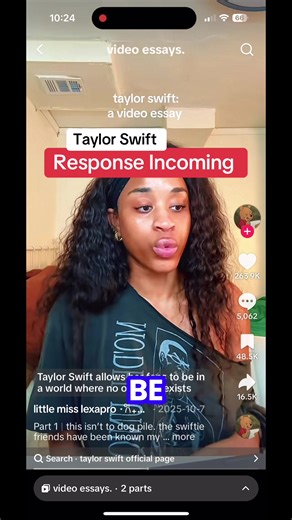Taylor Swift is defended by Blabbertok against a Content Creator who thinks that Taylor Swoft allows her fans to live in a world where only white women exist. She doesn’t realize that Taylor Swift’s fanbase is International, multicultural, multilingual, queer, disabled, working-class, immigrant, real people that bring their culture with them. #taylorswift #tsthelifeofashowgirl #swifties #swifttok #blabbertok @Taylor Swift @little miss lexapro ⋆𐙚₊˚⊹♡