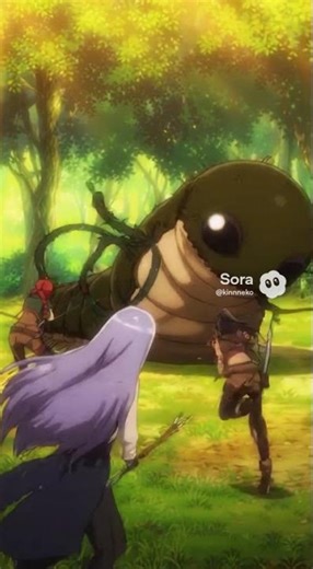 結構指してくるタイプのイモムシモンスターと戦う女性冒険者パーティー #ai #anime #異世界